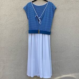 Vintage Sprouts Vicky Vaughn Sailor Dress S/M Blue White